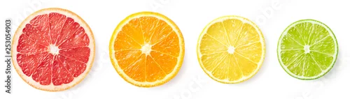 Panel kuchenny z motywem Citrus fruit slices isolated on white background