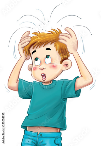 Boy with lice