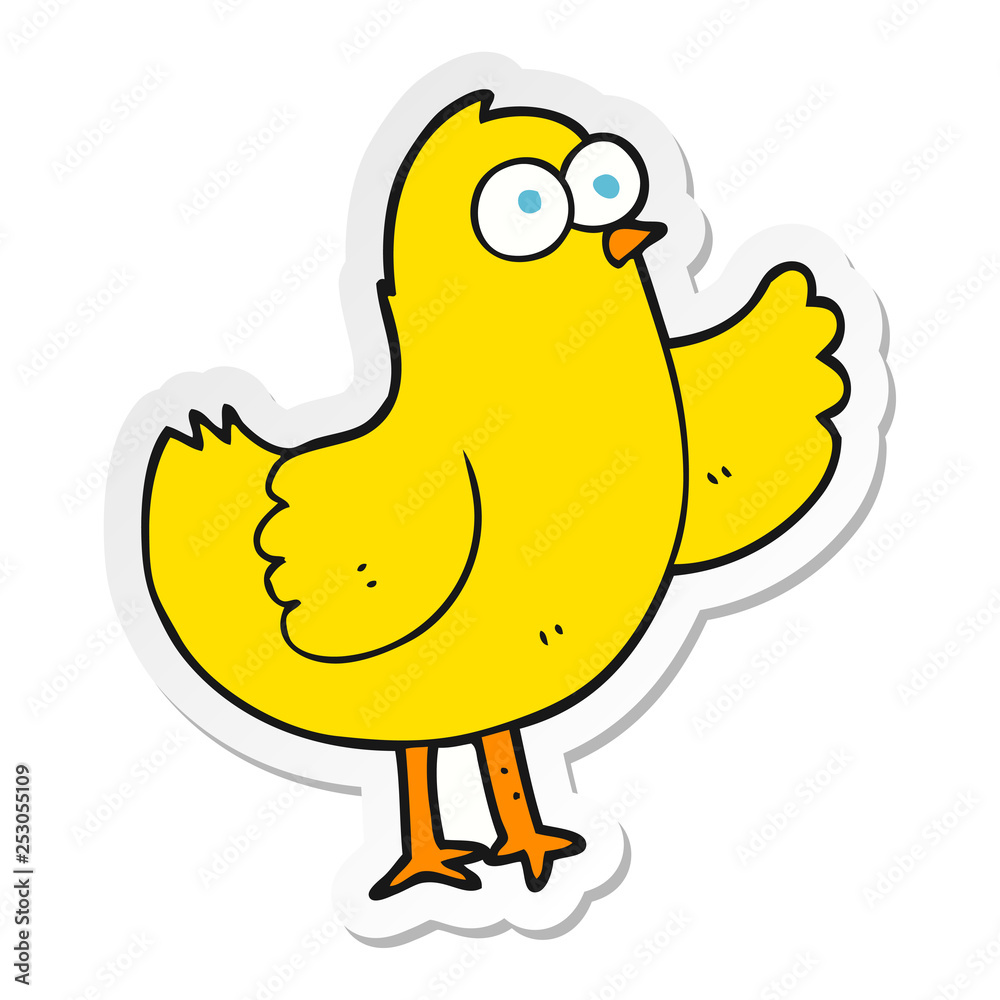 sticker of a cartoon bird sticker of a cartoon bird