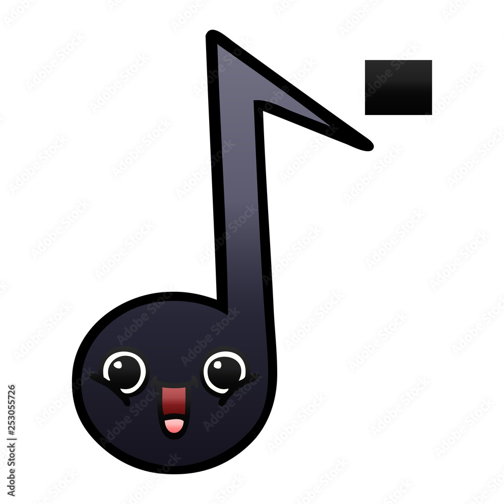 gradient shaded cartoon musical note gradient shaded cartoon musical note