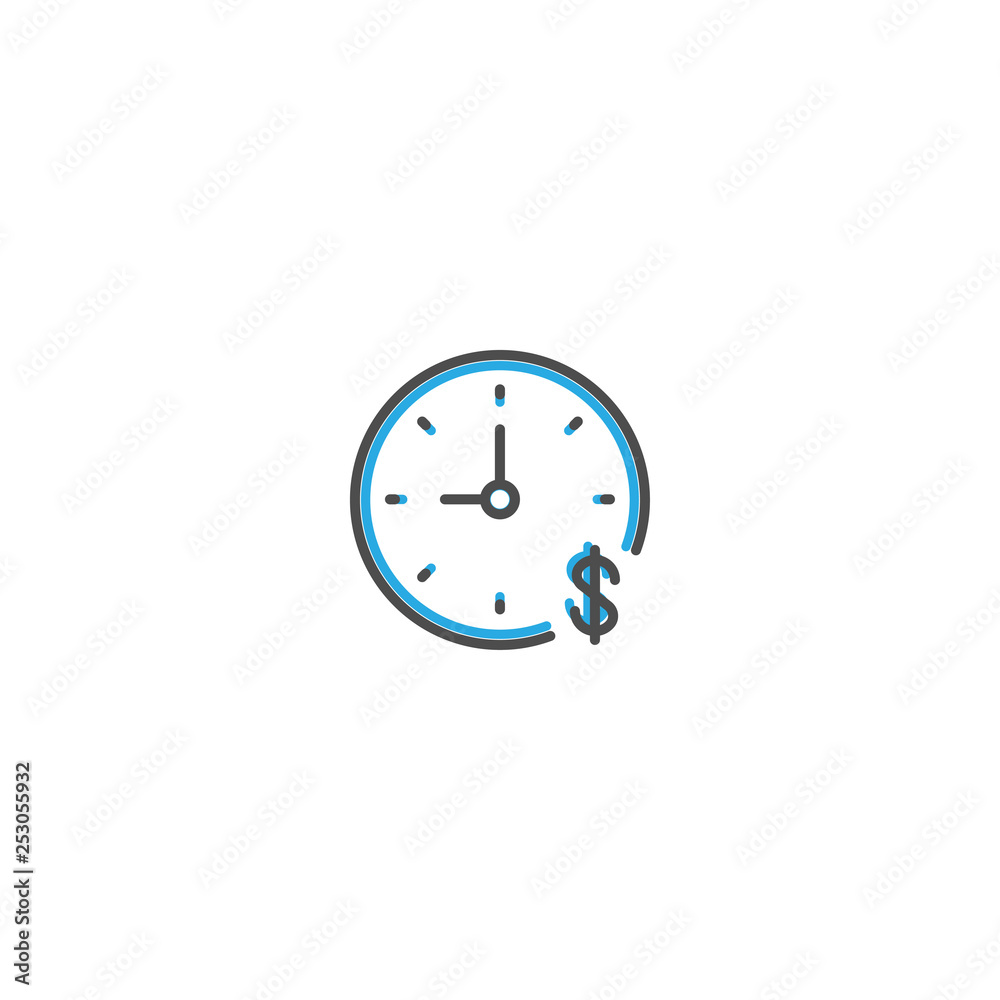 time is money icon line design. Business icon vector illustration time is money icon line design. Business icon vector illustration