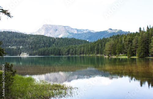 The landscape of the Black lake in Montenegro. Mountain landscape