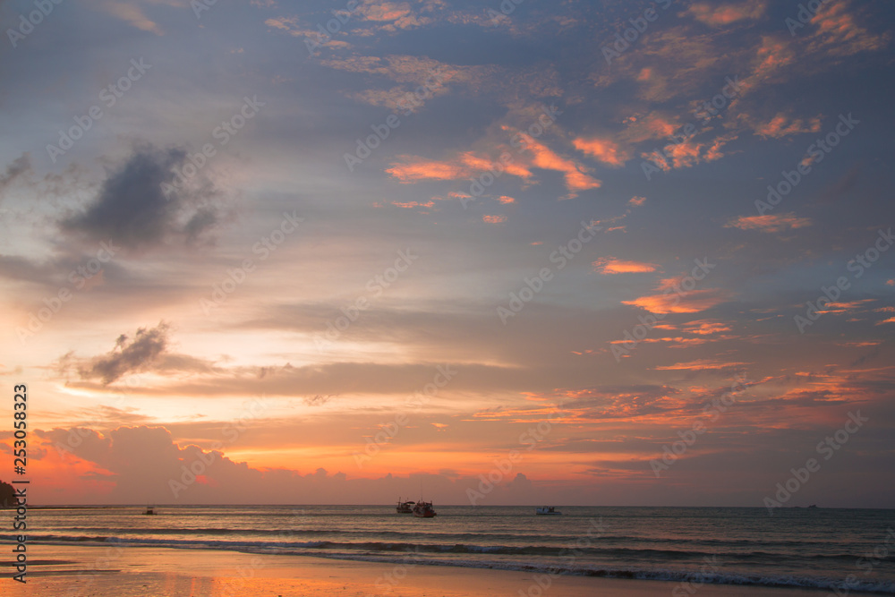 Sunset on the beach in Thailand