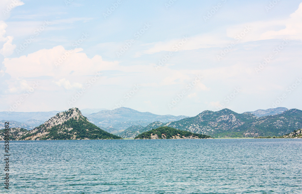 Landscape with view of Skadar lake in Montenegro
