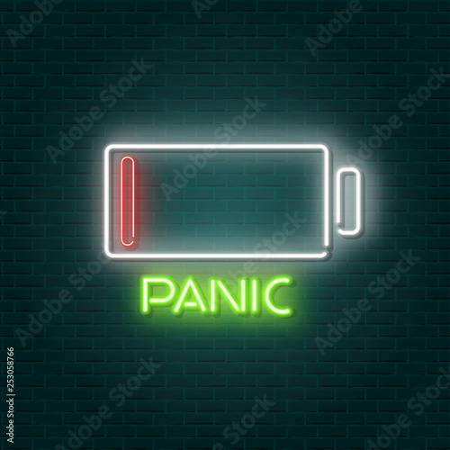 low battery neon sign