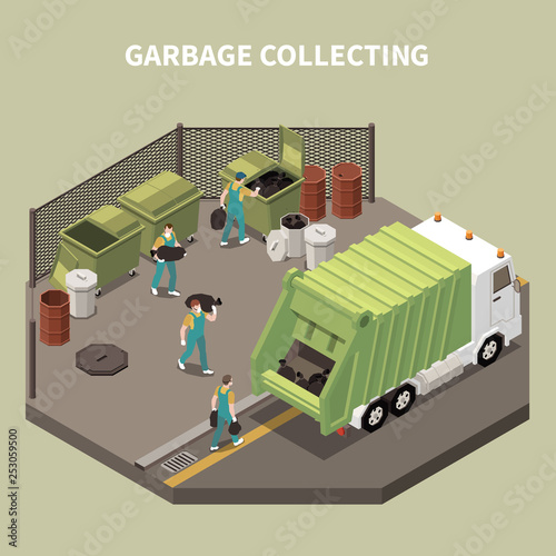 Isometric Garbage Recycling Composition