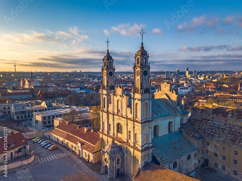 VILNIUS, LITHUANIA - aerial view Misionieriai church