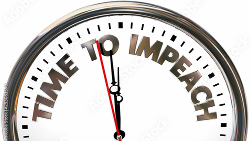 Time to Impeach Clock Words 3d Illustration photo