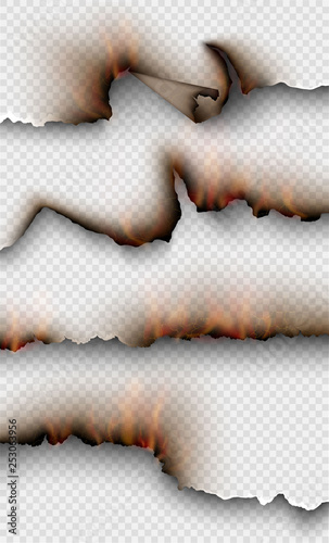 design burning templates torn paper with fire