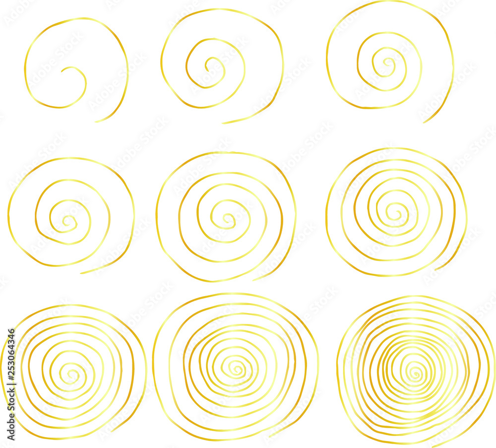 Golden Rough sketch of sinistral spiral pattern set