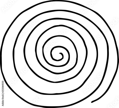 Rough sketch of sinistral spiral pattern