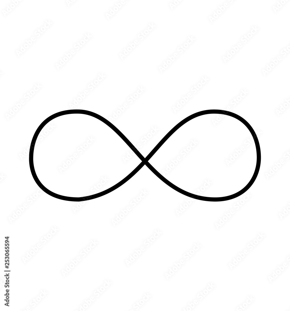 Infinity icon line vector illustration isolated on white Infinity icon line vector illustration isolated on white