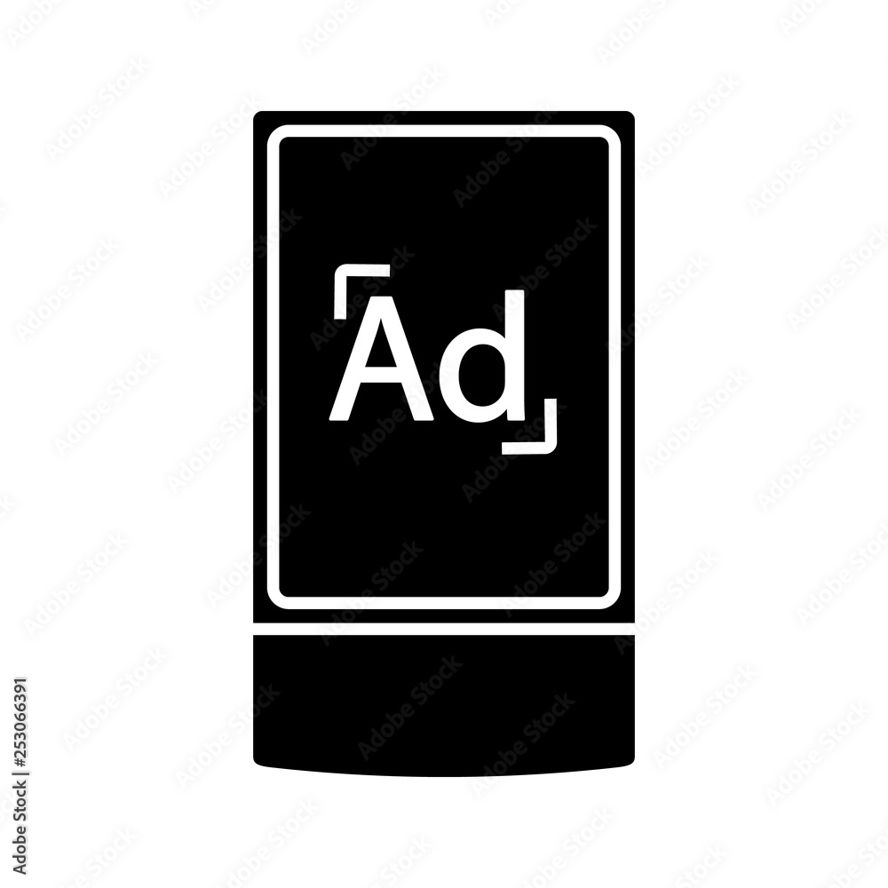Street advertising lightbox glyph icon Street advertising lightbox glyph icon