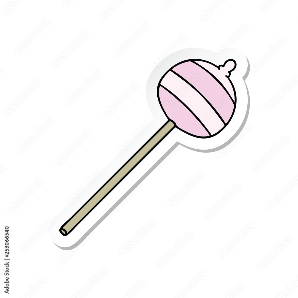 sticker of a quirky hand drawn cartoon lolipop sticker of a quirky hand drawn cartoon lolipop
