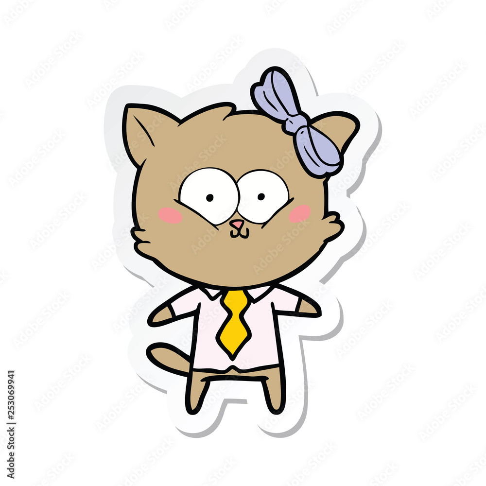 sticker of a cartoon cat sticker of a cartoon cat