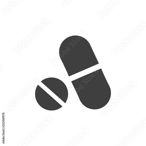 Pills medical icon sign simple flat illustration