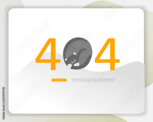 Landing page templates Error page illustration with cat or kitten characters and cat. Page not found. Vector concept illustration for 404 error with Funny cartoon workers