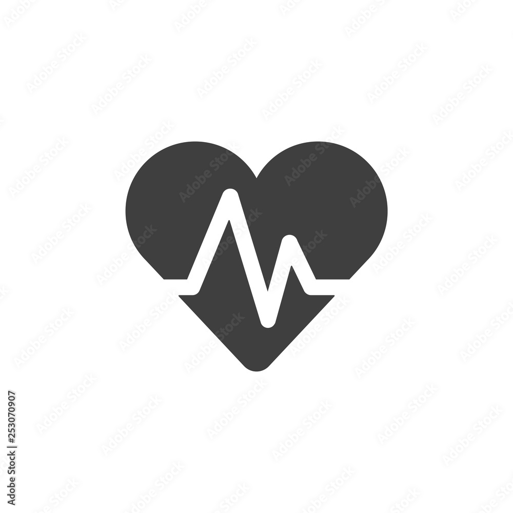 Pulse hearbeat medical icon simple flat illustration Pulse hearbeat medical icon simple flat illustration