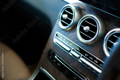 Car Air Conditioner. Luxury car Interior © NVB Stocker