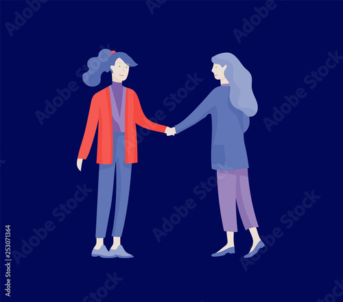 Businessmen making handshake, business etiquette, merger concepts office workers, clerks or managers talking to each other, discussing, depressed Tired male and female office workers sitting, sleeping