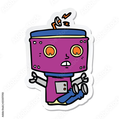 sticker of a cartoon robot