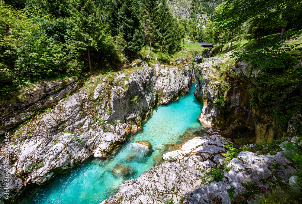 Velika Korita or Great canyon of Soca river, Bovec, Slovenia. Velika Korita or Great canyon of Soca river, Bovec, Slovenia.