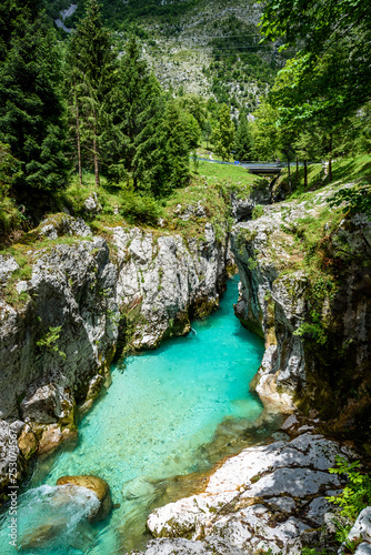 Velika Korita or Great canyon of Soca river, Bovec, Slovenia. photo