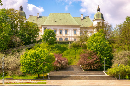 Ujazdowski Castle in the spring scenery. Warsaw, Poland