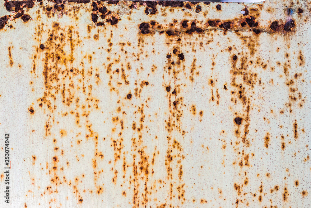 Abstract graphic background and texture of rust on an old aged iron coating surface with white color. Abstract graphic background and texture of rust on an old aged iron coating surface with white color.