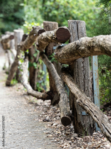 An old wooden fence, Montserrat, Catalonia, Spain