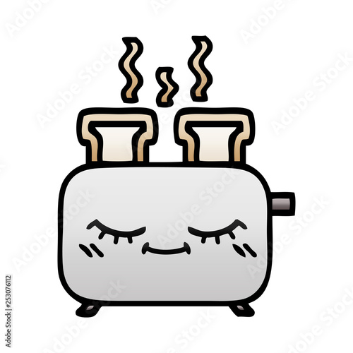gradient shaded cartoon of a toaster