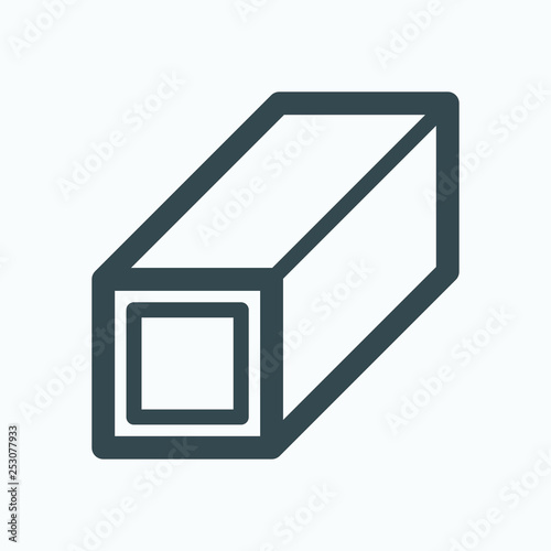 Metal square profile pipe vector icon