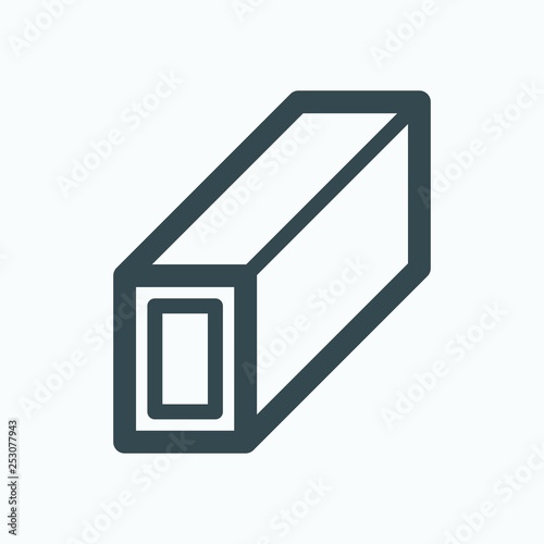 Metal rectangular profile pipe vector icon
