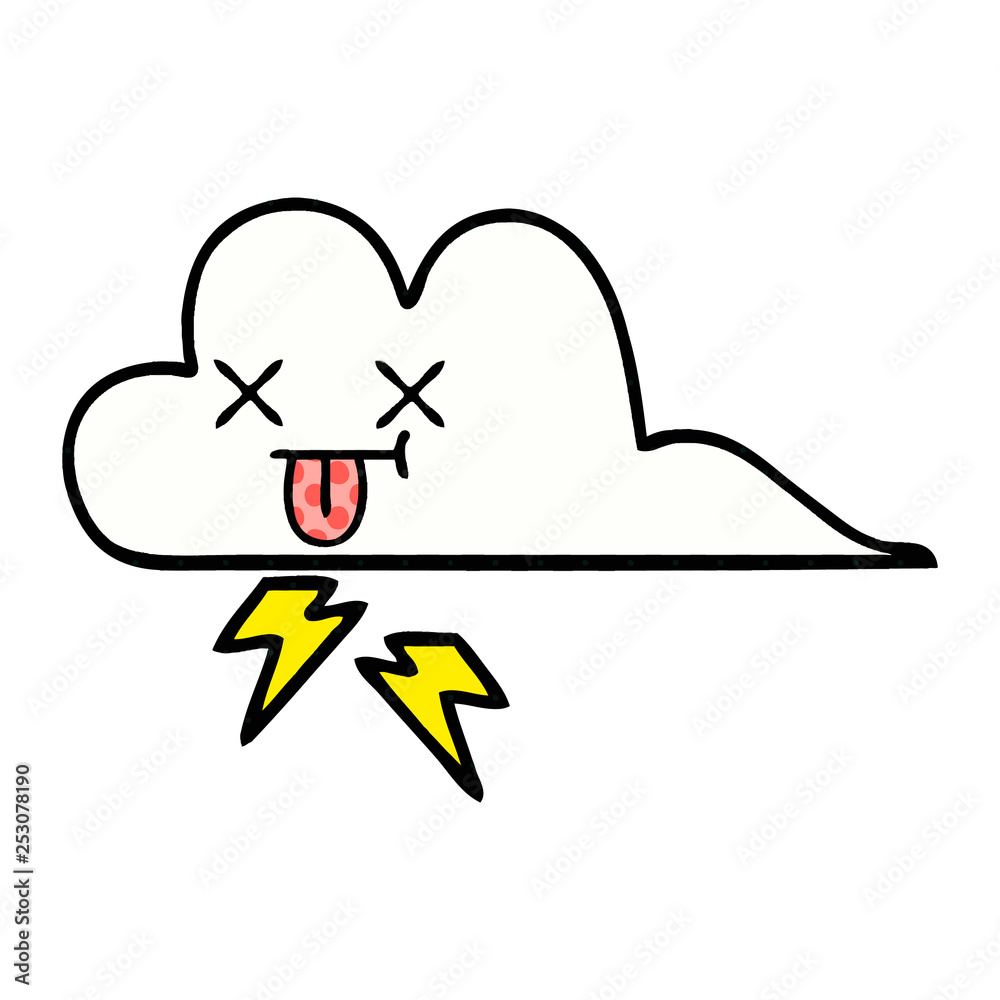 comic book style cartoon thunder cloud comic book style cartoon thunder cloud