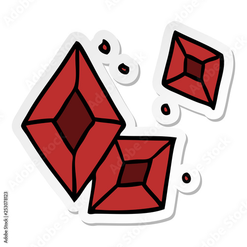 sticker cartoon doodle of some ruby gems