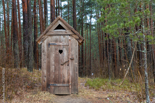 wooden outhouse
