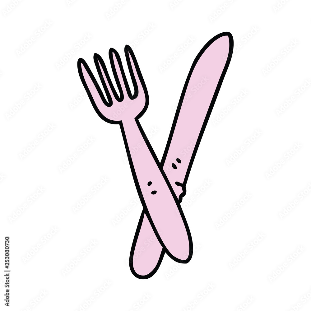 quirky hand drawn cartoon cutlery quirky hand drawn cartoon cutlery