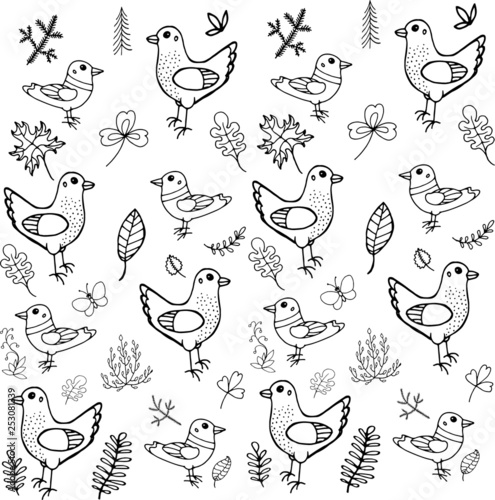 seamless pattern with birds