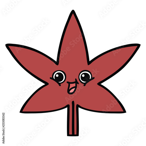 cute cartoon autumnal leaf