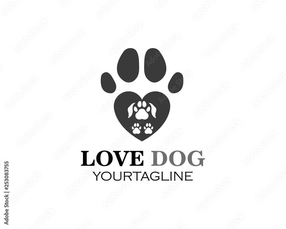 paw logo icon of pet vector paw logo icon of pet vector