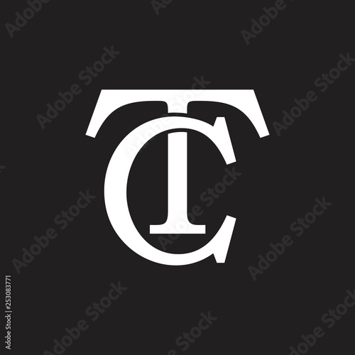 Photos letters tc simple linked logo vector