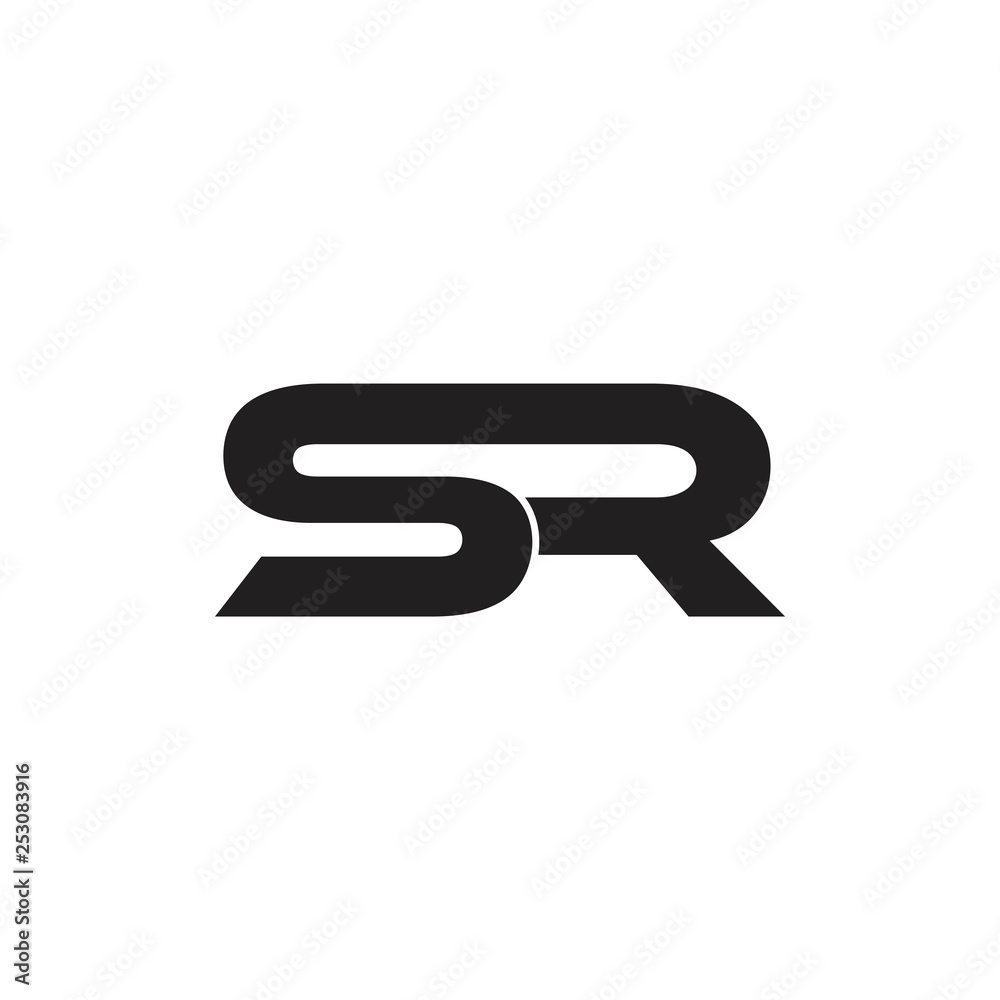 Basic CMYKletters sr linked line logo vector Basic CMYKletters sr linked line logo vector