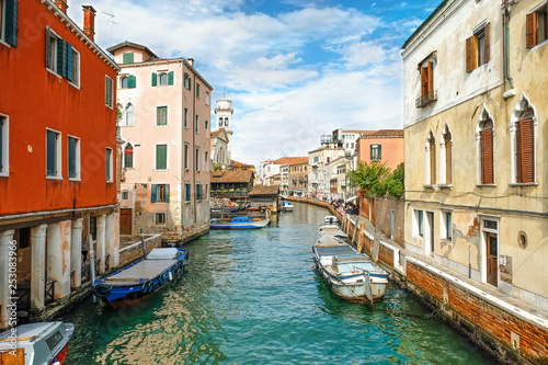 Venice Italy Canal with boats