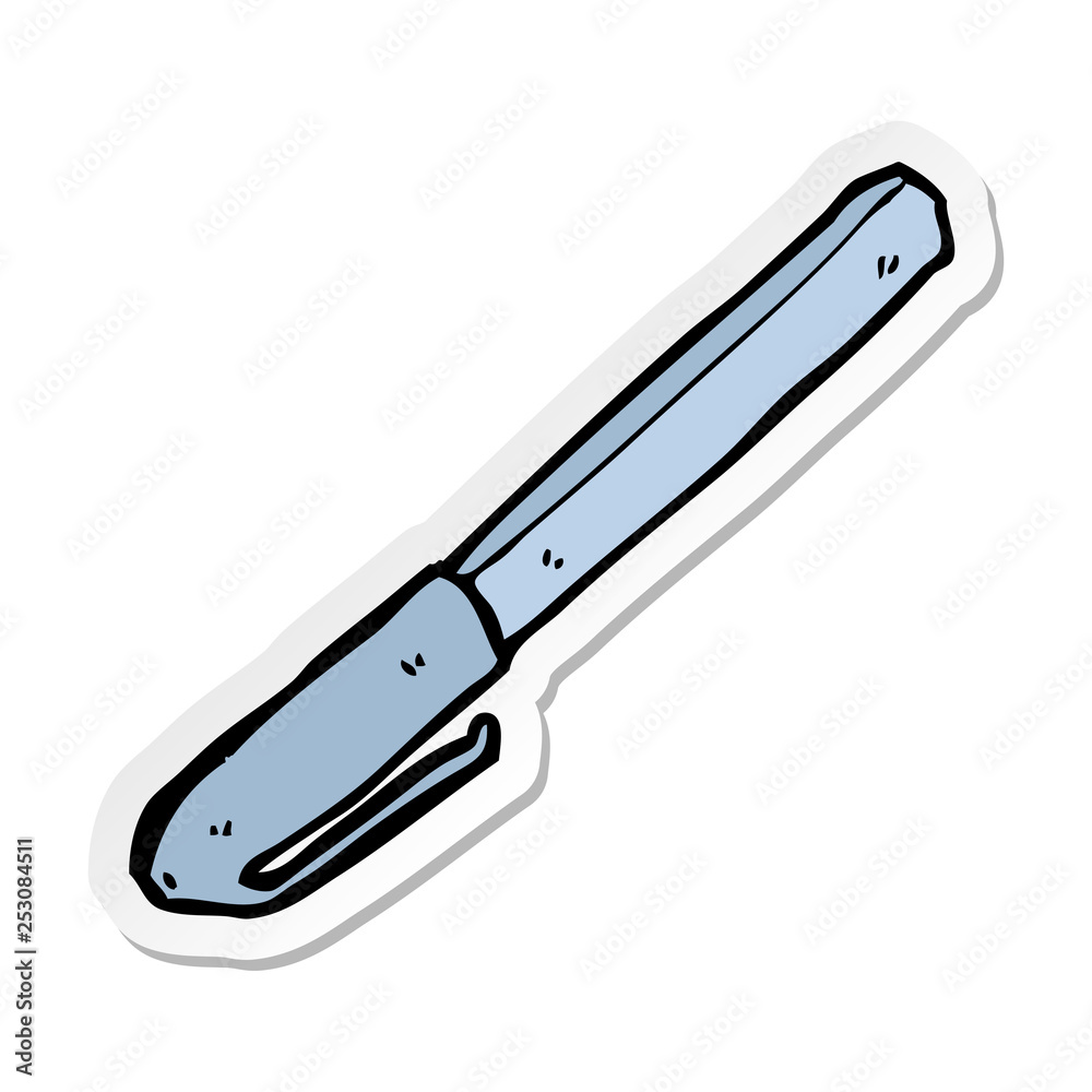 sticker of a cartoon pen sticker of a cartoon pen