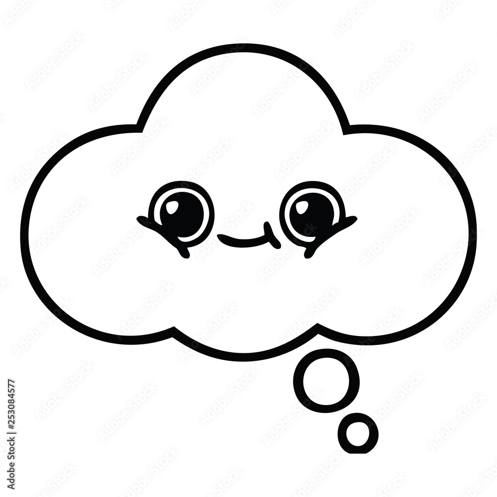 Fototapeta premium line drawing cartoon thought bubble