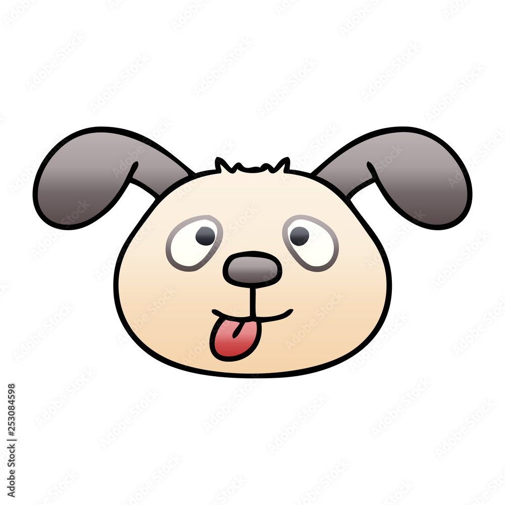 quirky gradient shaded cartoon dog face quirky gradient shaded cartoon dog face