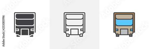 Shipping truck icon. Line, glyph and filled outline colorful version, Lorry outline and filled vector sign. Delivery symbol, logo illustration. Different style icons set. Pixel perfect vector graphics