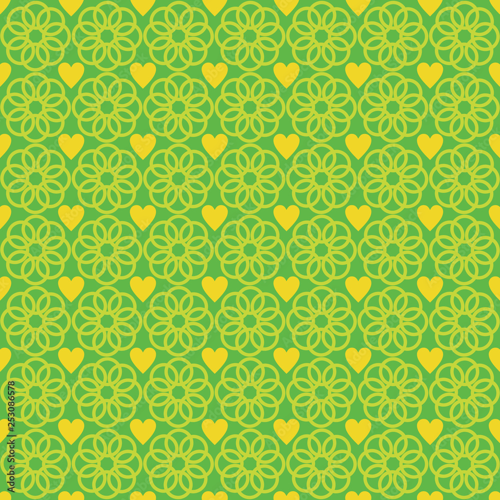 Flower Love Abstract Pattern Green