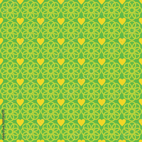 Flower Love Abstract Pattern Green