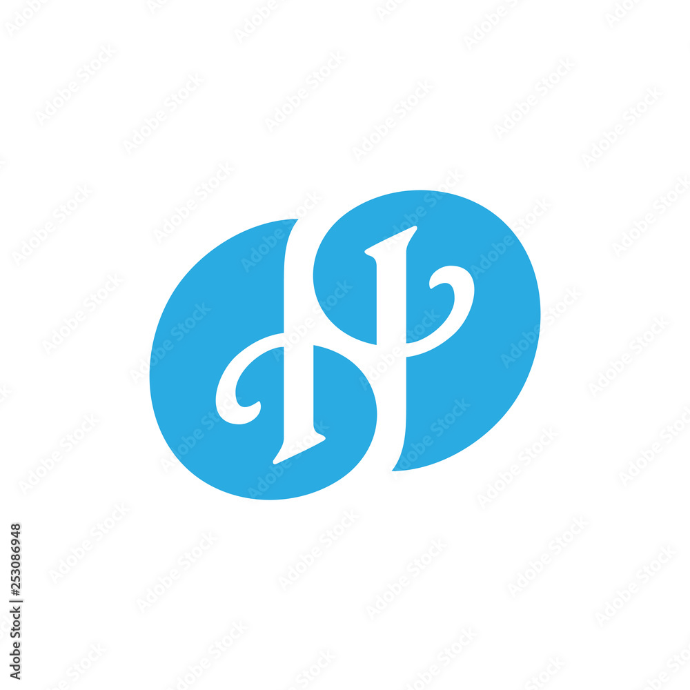 letters hn curves negative space logo